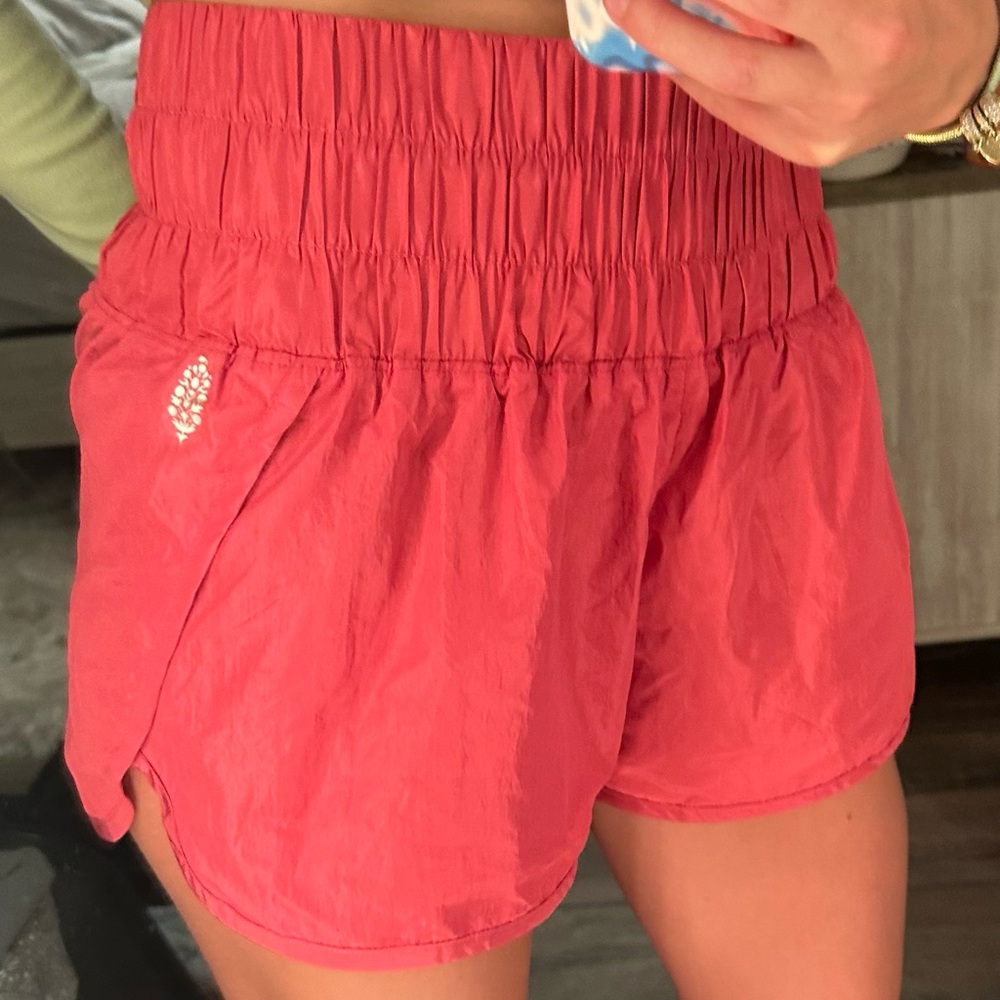 Pink free people movement shorts